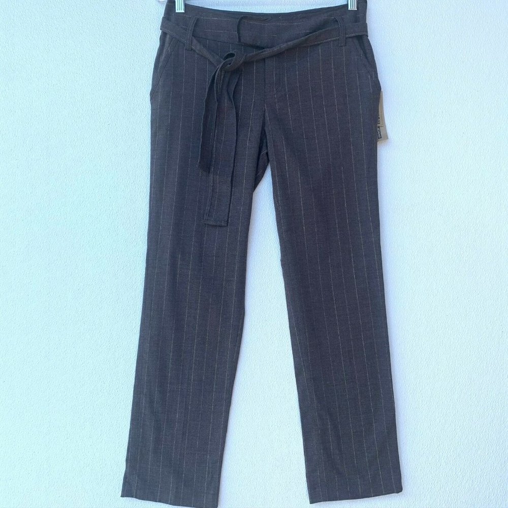 NEW DKNY Women Pants‎ Size 6 Brown Gold Striped Mid